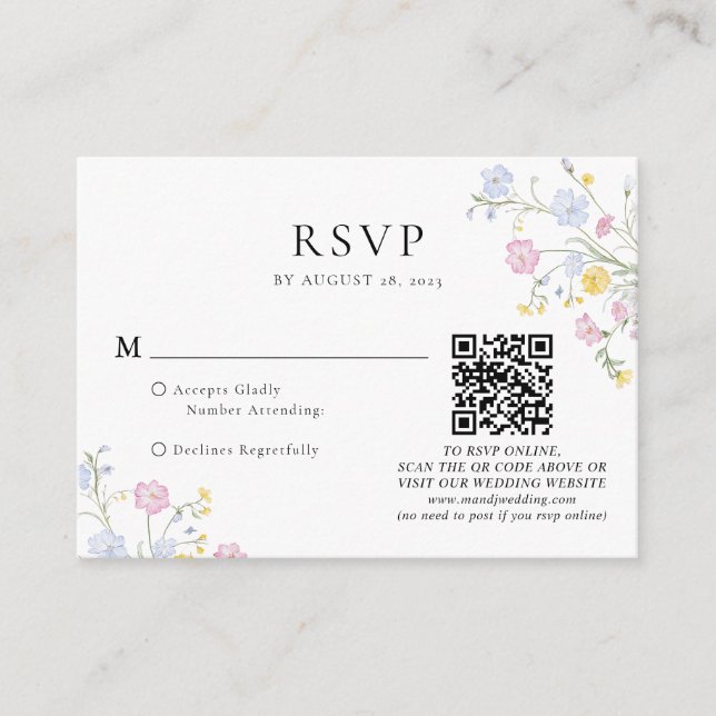 Carte D'accompagnement Budget Elegant Rococo Floral Crest Wedding QR Code (Devant)