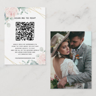 Carte D'accompagnement Budget Eucalyptus Site Mariage RSVP QR Code