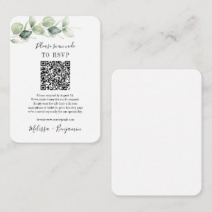 Carte D'accompagnement Budget Eucalyptus Verdure QR Code Mariage RSVP