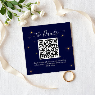 Carte D'accompagnement Budget QR Code Midnight Stars Site Mariage