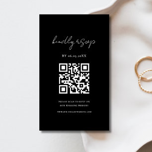 Carte D'accompagnement Budget QR Code Minimaliste RSVP Mariage site