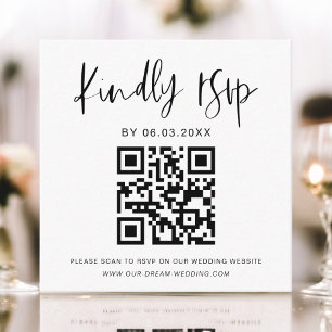 Carte D'accompagnement Budget QR Code Minimaliste RSVP Mariage site