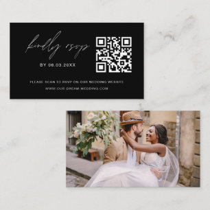 Carte D'accompagnement Budget QR Code Minimaliste RSVP Site Web Mariage E
