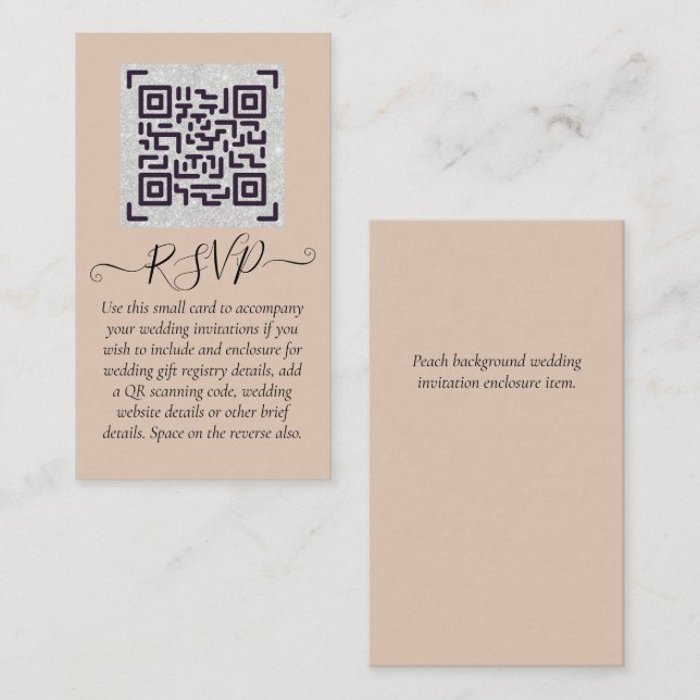 Carte D'accompagnement Budget QR Code Website RSVP Mariage de l'hôtel Dét (Devant / Derrière)