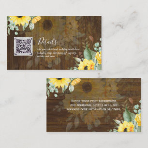 Carte D'accompagnement Budget QR Code Website RSVP Mariage de l'hôtel Dét