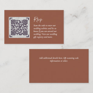 Carte D'accompagnement Budget QR Code Website RSVP Mariage de l'hôtel Dét