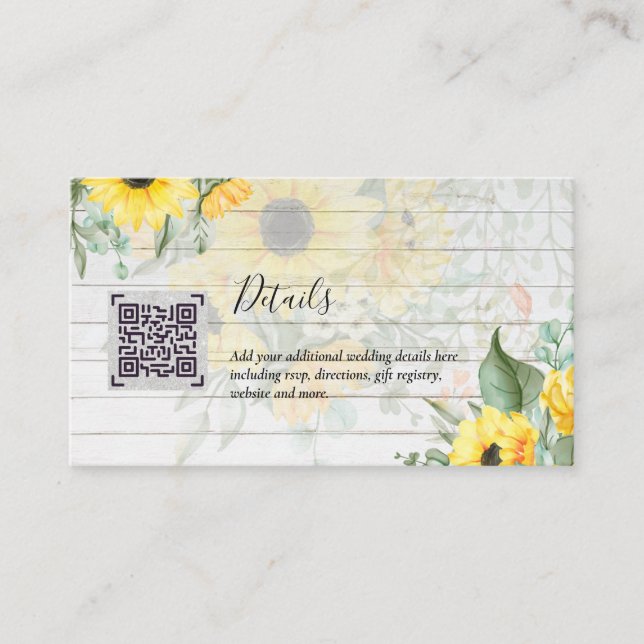 Carte D'accompagnement Budget QR Code Website RSVP Mariage de l'hôtel Dét (Devant)