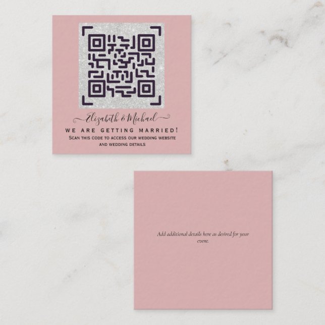 Carte D'accompagnement Budget QR Code Website RSVP Mariage de l'hôtel Dét (Devant / Derrière)