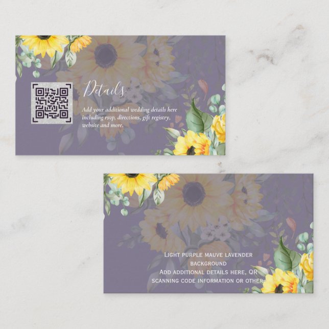 Carte D'accompagnement Budget QR Code Website RSVP Mariage de l'hôtel Dét (Devant / Derrière)
