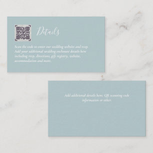 Carte D'accompagnement Budget QR Code Website RSVP Mariage de l'hôtel Dét