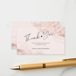 Carte D'accompagnement Budget rose or baby shower rousse merci petit