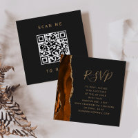 Budget Rust Or Agate Sombre Mariage QR Code RSVP