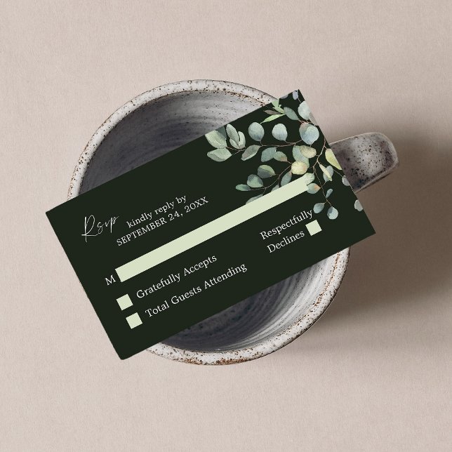 Carte D'accompagnement Budget Rustique Eucalyptus Duo 2SM Pas de repas RS (Créateur téléchargé)