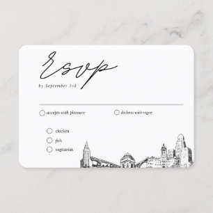 Carte D'accompagnement Buffalo Mariage traditionnel RSVP option de repas
