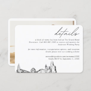 Carte D'accompagnement Buffalo New York Mariage Hotel Détails du bloc de