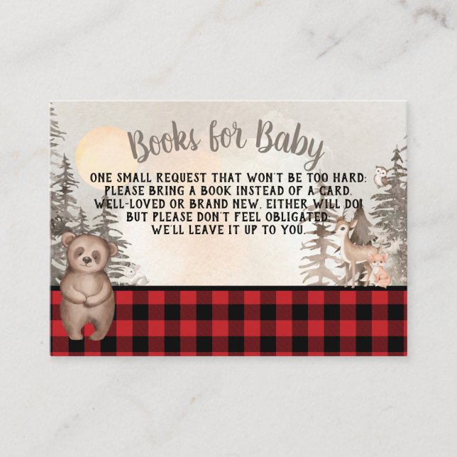 Carte D'accompagnement Buffalo Plaid Books for Baby (Devant)