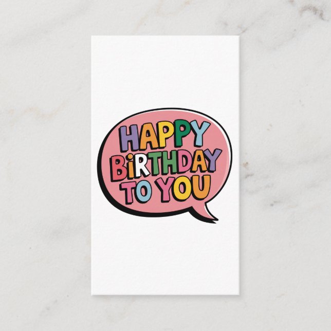 Carte D'accompagnement Bulle Joyeux Anniversaire (Devant)