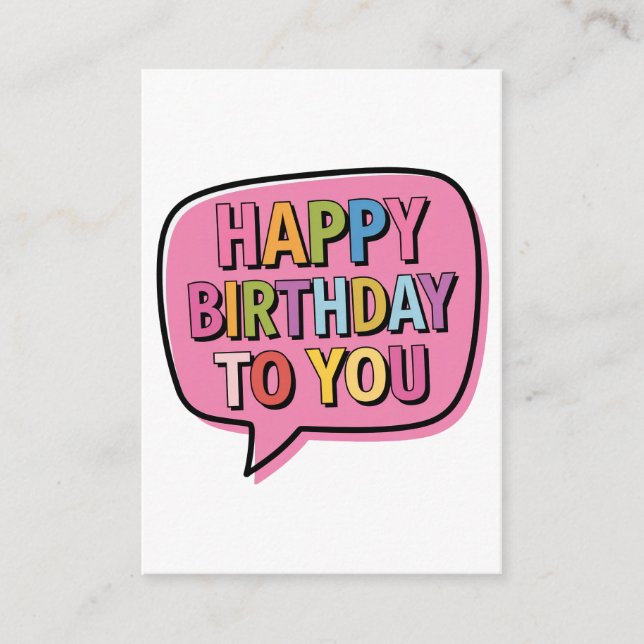 Carte D'accompagnement Bulle Joyeux Anniversaire (Devant)