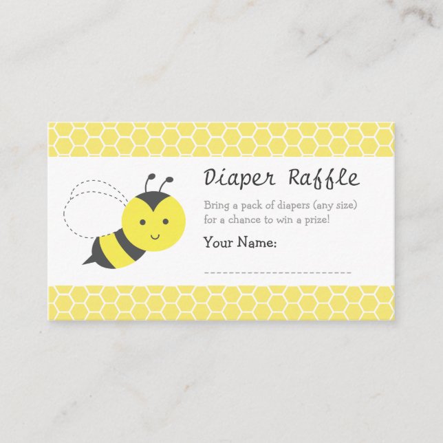Carte D'accompagnement Bumble Bee Baby shower, Déchets Raffle (Devant)