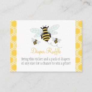 Carte D'accompagnement Bumble Bee Diaper Raffle Ticket