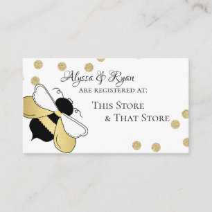 Carte D'accompagnement Bumble Bee Gold Confetti Baby shower Registre