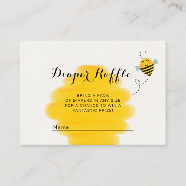 Carte D'accompagnement Bumble Bee Jaune Baby shower Déchets Raffin (Devant)