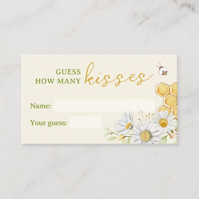 Carte D'accompagnement Bumblebebee Combien de baisers Bee Baby Jeu Devant (Devant)