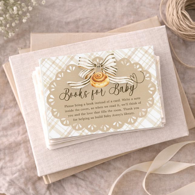 Carte D'accompagnement Bun in Oven Baby Shower Books for Baby Card (Books for Baby Insert Card)