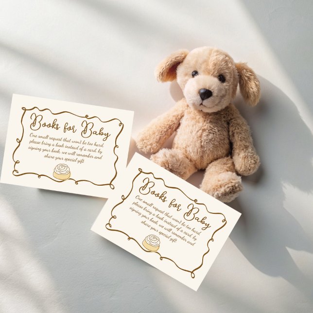 Carte D'accompagnement Bun in the oven baking baby shower book request (Bun in the oven baking baby shower book request enclosure card books for baby)