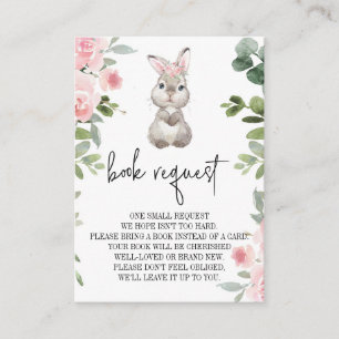 Carte D'accompagnement Bunny Baby shower Floral Demande de réservation