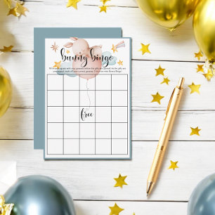 Carte D'accompagnement Bunny Bingo Balloon et tir Star Douche Jeu