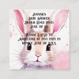 Carte D'accompagnement Bunny Cute Aquarelle baby shower rose