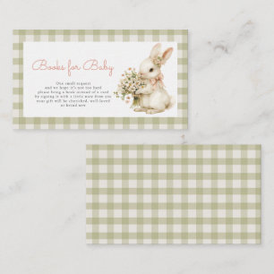 Carte D'accompagnement Bunny Green En vichy Baby shower Livres pour bébé