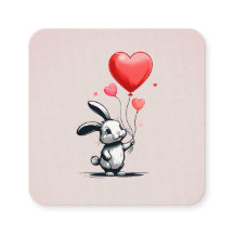 Bunny Love Balloons Valentine's card