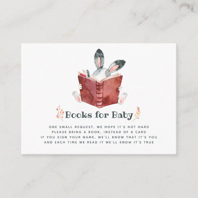 Carte D'accompagnement Bunny mignon Automne - Baby shower Automne Demande (Devant)