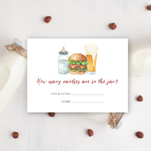 Carte D'accompagnement Burgers, bières et bébés - Combien de bonbons