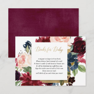 Carte D'accompagnement Burgundy blush or fille baby shower demande de rés