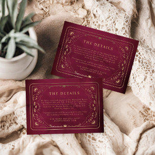 Carte D'accompagnement Burgundy Faux Gold Tarot Celestin Détails du Maria