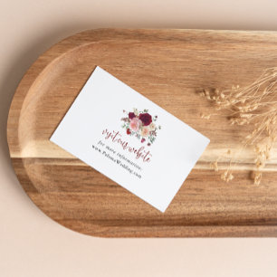 Carte D'accompagnement Burgundy Pink Blush Floral Site Mariage