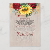 Burgundy Red Rose et Sunflower Détails du Mariage