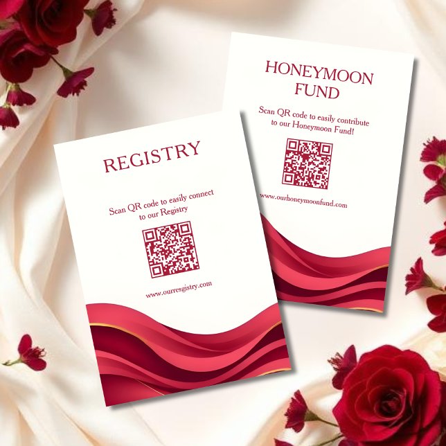 Carte D'accompagnement Burgundy Registry & Honeymoon Fund (Burgundy Registry & Honeymoon Fund Enclosure Card )