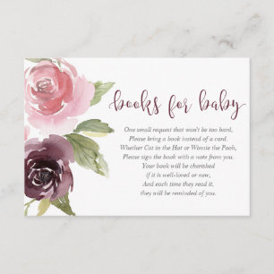 Carte D'accompagnement Burgundy rousse fille baby shower demande