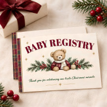 Burgundy Teddy Bear Noël Baby Shower