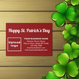 Carte D'accompagnement Business Saint Patrick Salutation en rouge