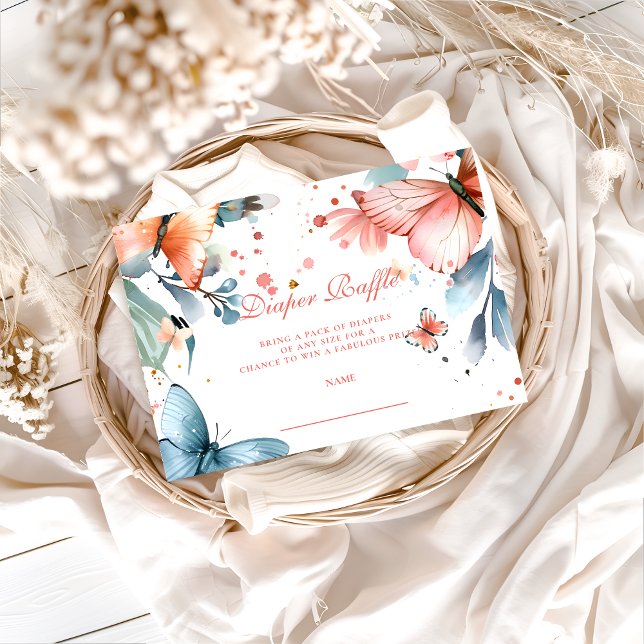 Carte D'accompagnement Butterfly Meadow Diapper Raffle (Créateur téléchargé)