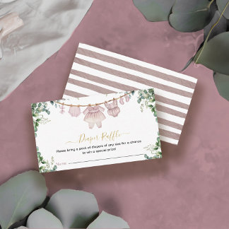 Carte D'accompagnement C’est une fille Boho Baby shower Déchets Billet