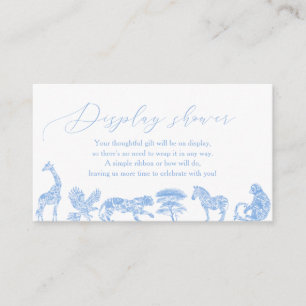 Carte D'accompagnement Cabine Safari Toile Blanc Et Bleu Douche