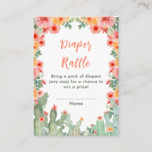 Carte D'accompagnement Cactus Floral Boho Baby Shower Tirage de Couches