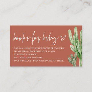 Carte D'accompagnement Cactus Genre Neutral Desert Livres Pour Bébé