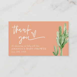 Carte D'accompagnement Cactus Genre Neutre Désert Bonjour Baby shower